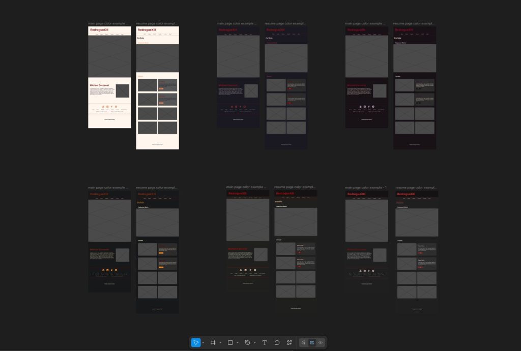 A color palette from a project