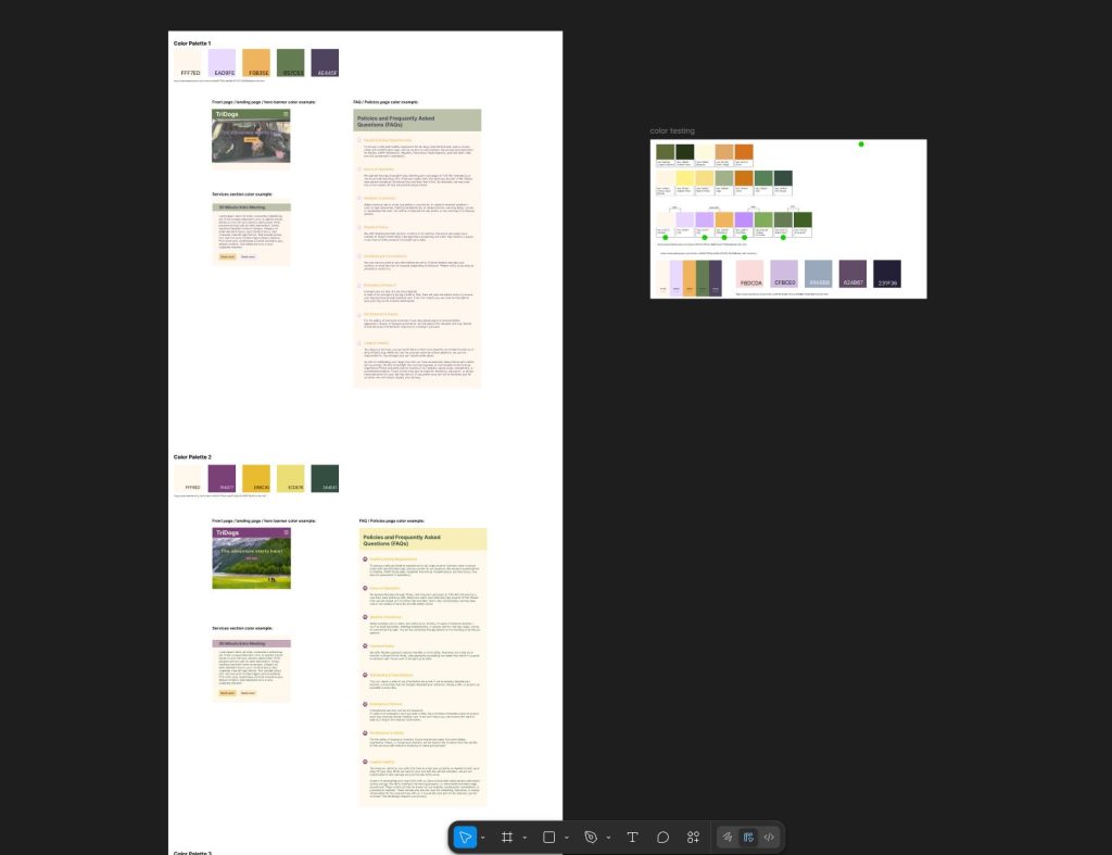 A color palette from a project